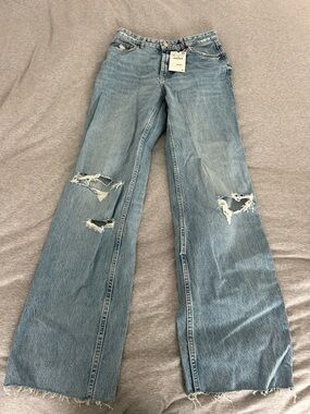 Zara high rise wide leg jeans size 8 NWT